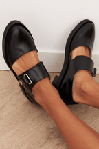 Gelina - Minimal Mary Jane Shoes With Buckle Detail