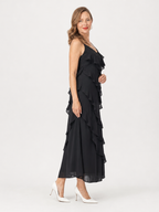 Riper | Spaghetti Strap Layered Ruffle Detail Maxi Dress