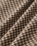 Brown Plaid Button Pleated Midi Dress
