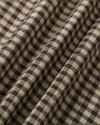 Brown Plaid Lapel Pleated Mini Dress